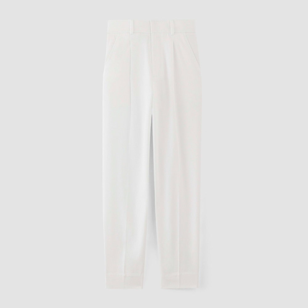 Everlane Women's Draper Tapered Pant in Buttersmooth in White, Size 12